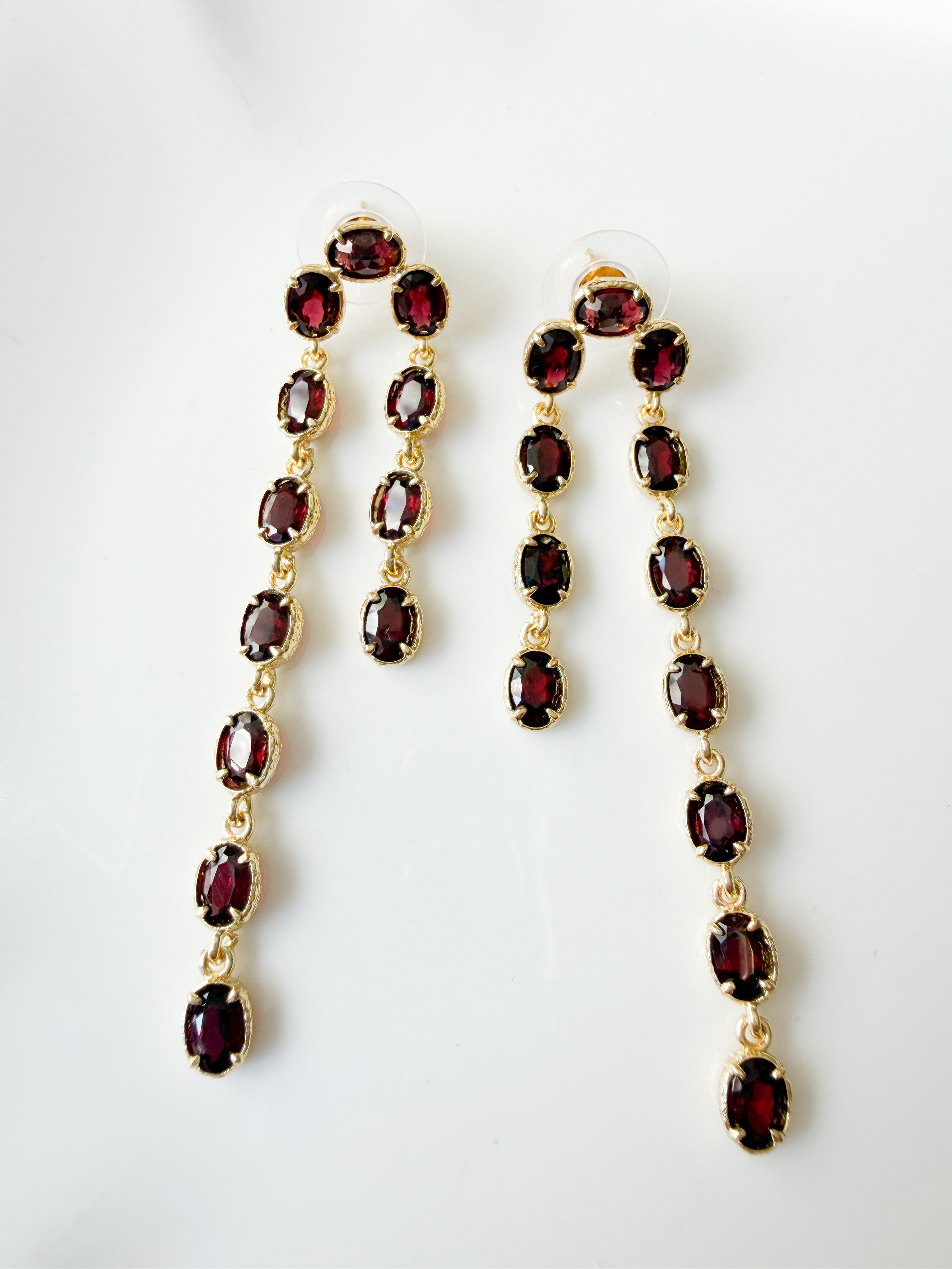 Boucles pierres cascade marron doré