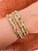 bracelet manchette Neptune 4 rangs marron doré