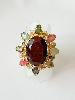 Bague pierres Nina marron doré 