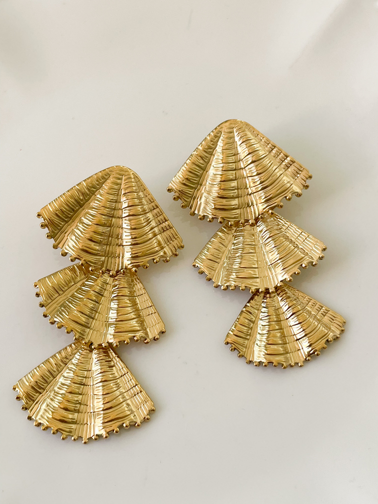 Boucles Coquillage doré du Live
