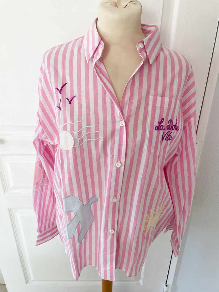 Chemise Musy Muse rayures rose 38/40 M du live