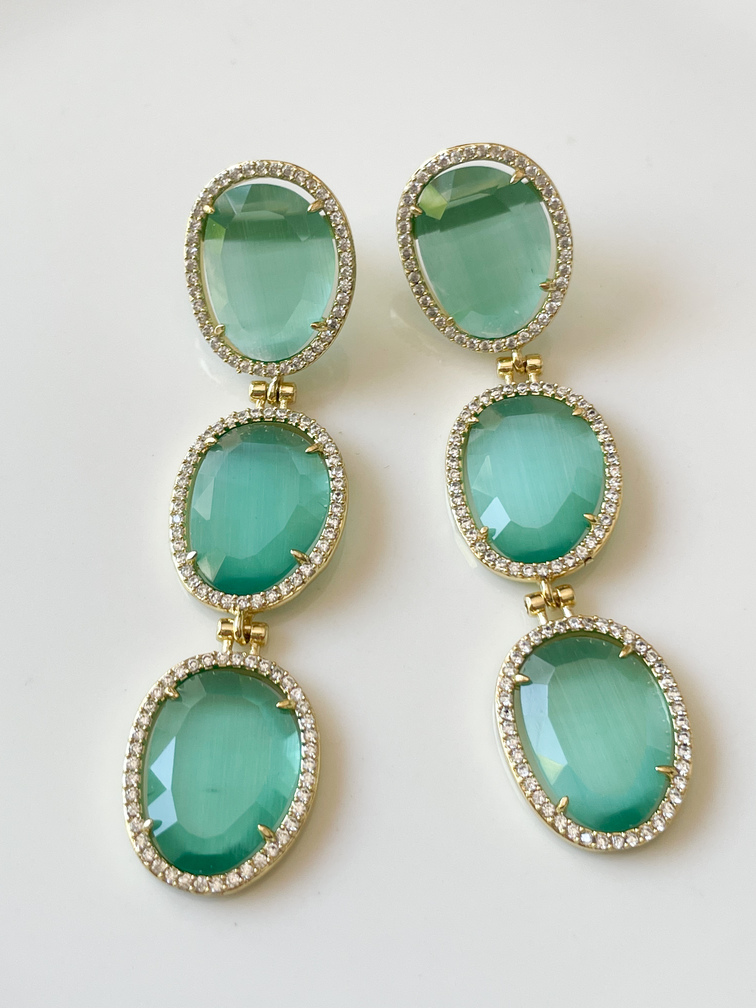 Boucles India vert doré