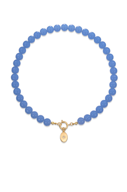 collier Lara bleu ciel ovale doré de Shlomit 
