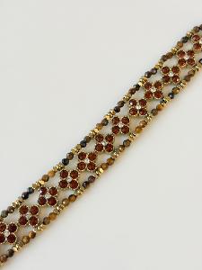 Bracelet pierres strass Maeva marron doré