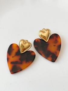 boucles Chloé marron doré