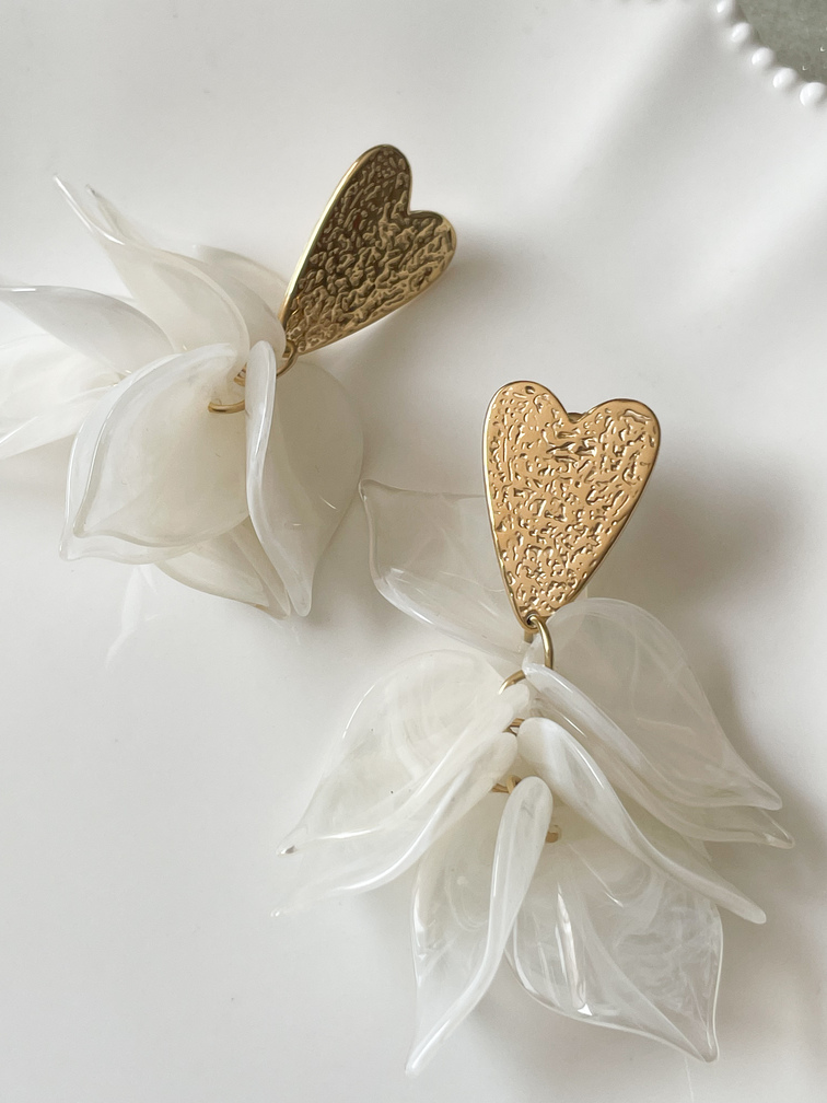 Boucles Gloria blanc doré