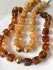 collier perles ambre doré
