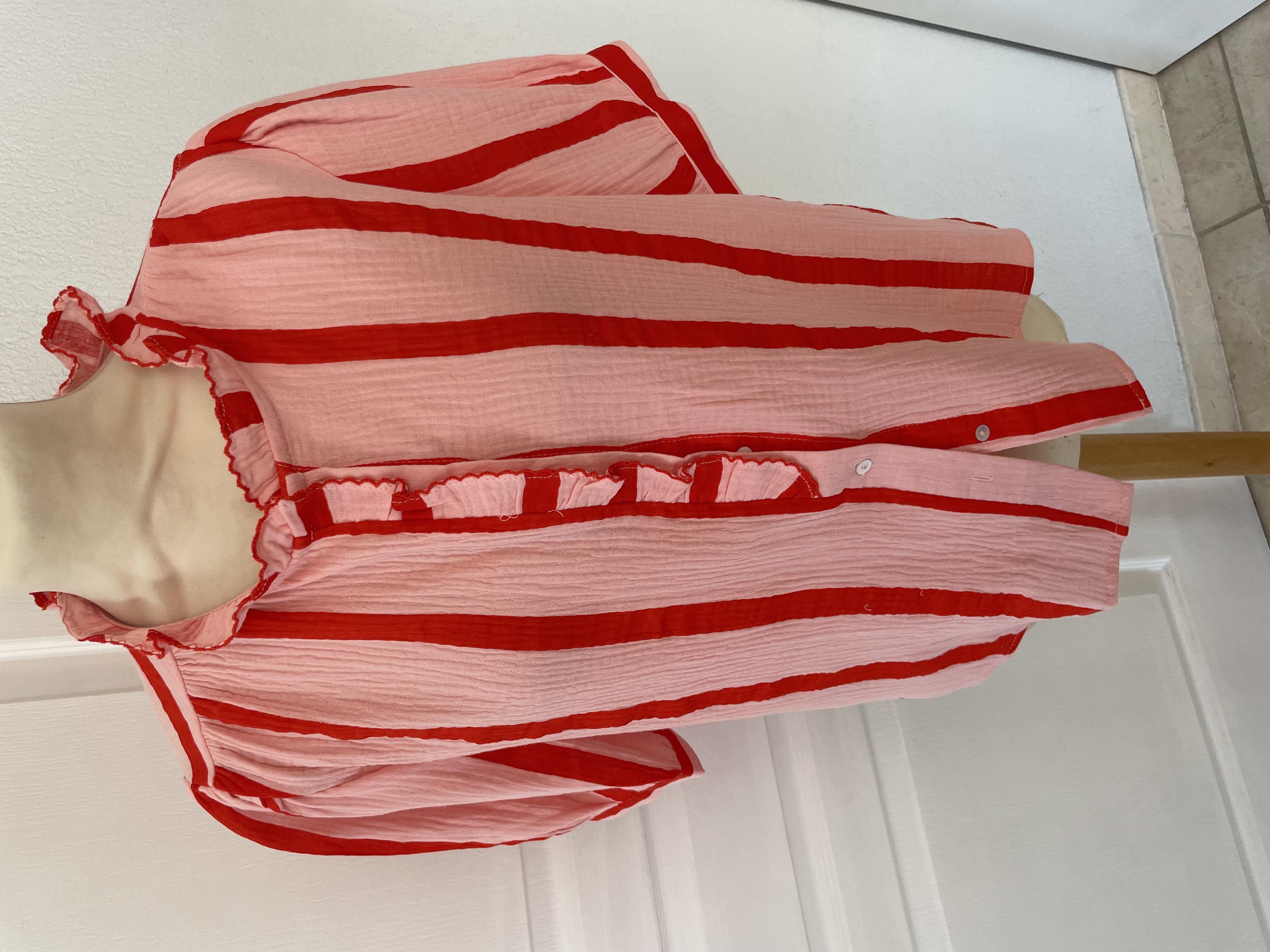 Chemise rayée rouge rose Season de live S