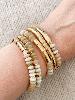 Bracelet 5 rangs Bohème beige doré