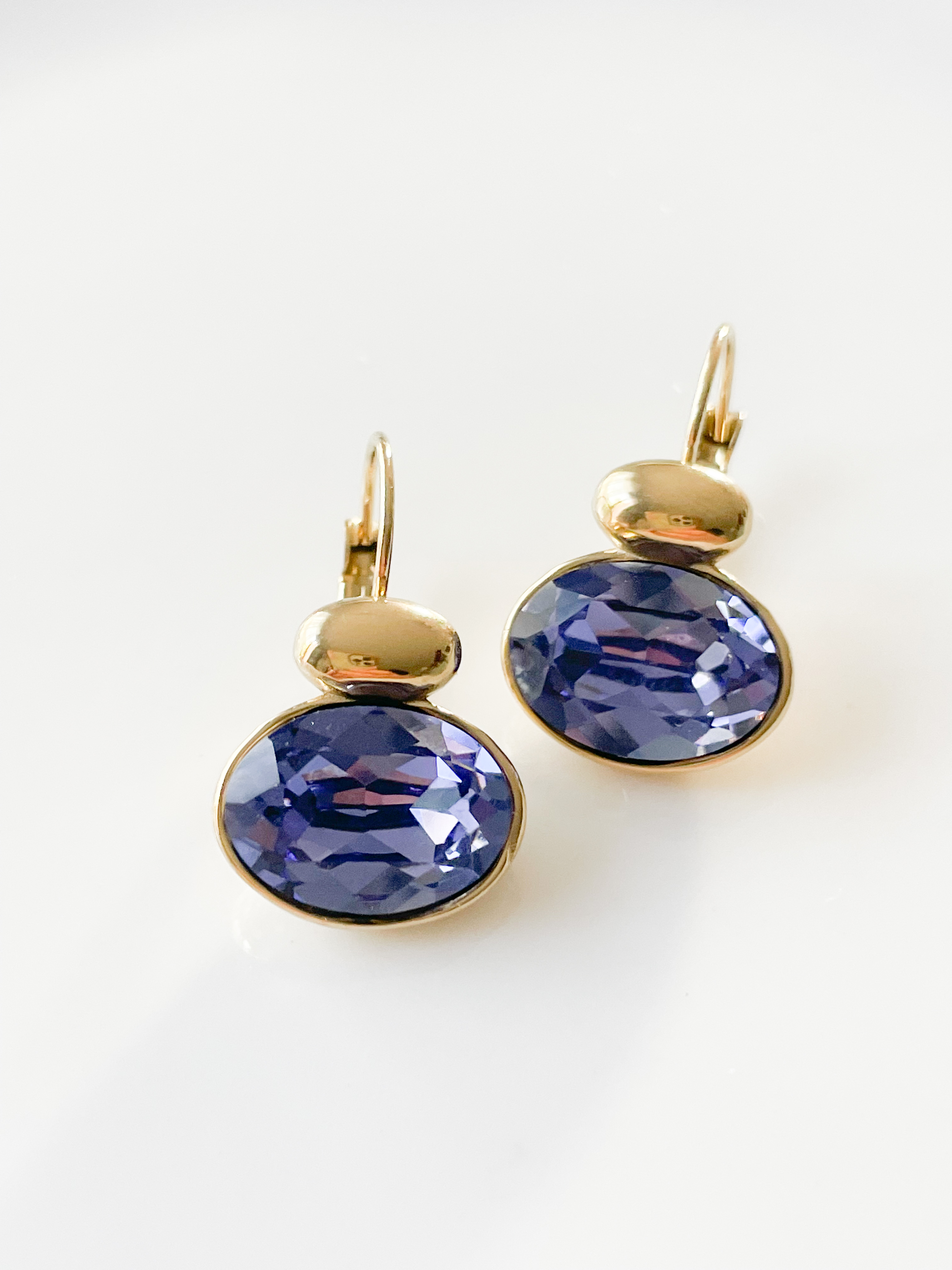 Boucles Cristal violet bleu doré