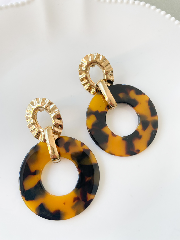 boucles Biba marron doré