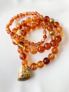 Bracelet mutli rangs ambre doré