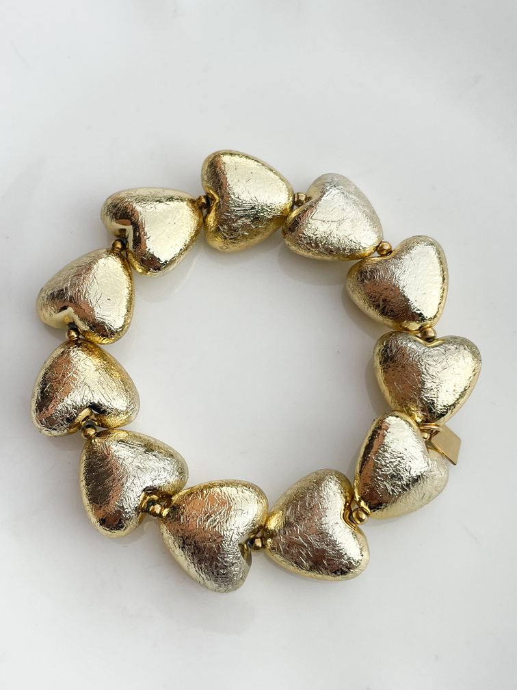 Bracelet perles coeur doré