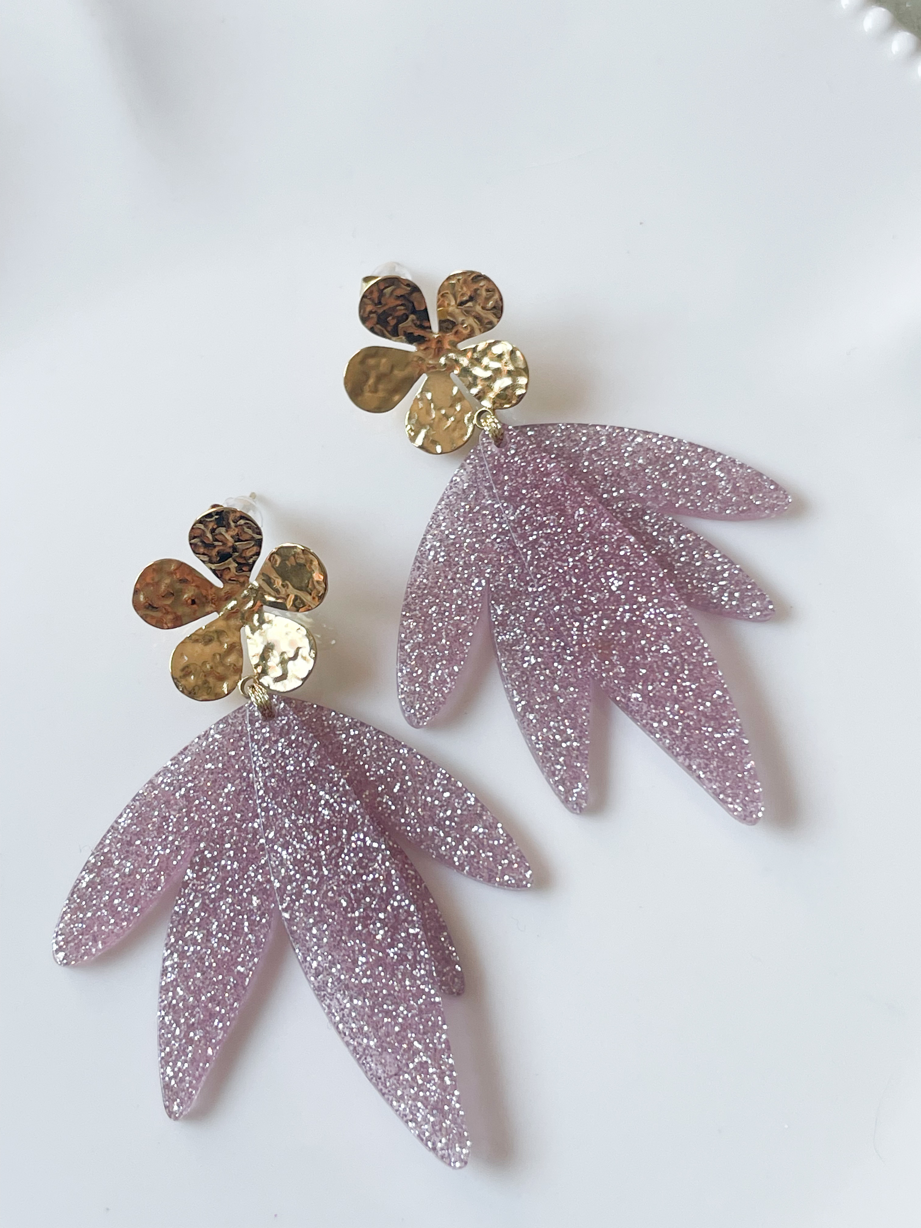 Boucles Paillettes rose doré