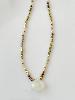 Collier pierres Gaby marron blanc doré