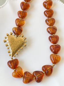 collier Mona marron doré