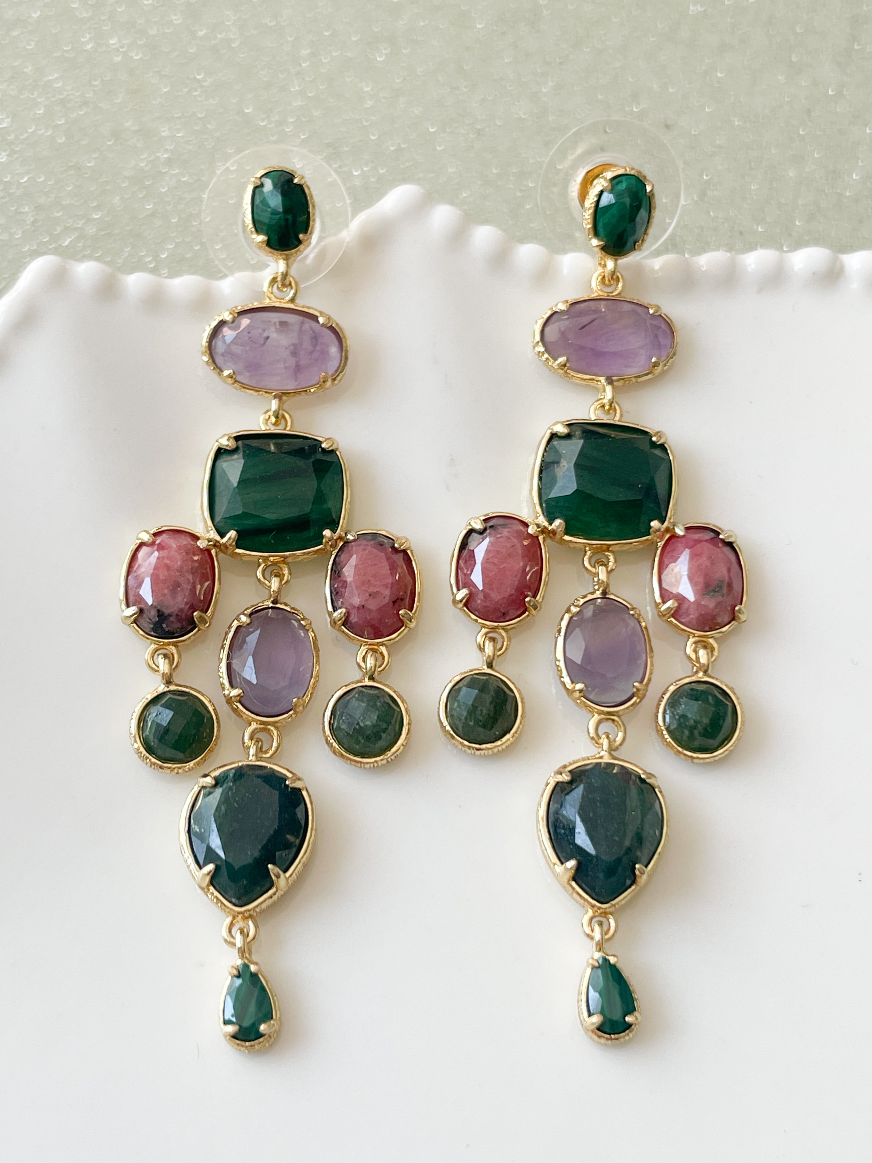 Boucles pierres Jimmy fonçé doré 