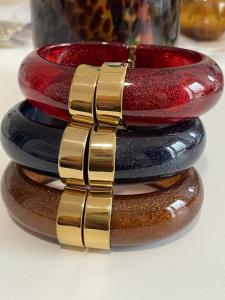 bracelet Edith bordeaux paillettes doré