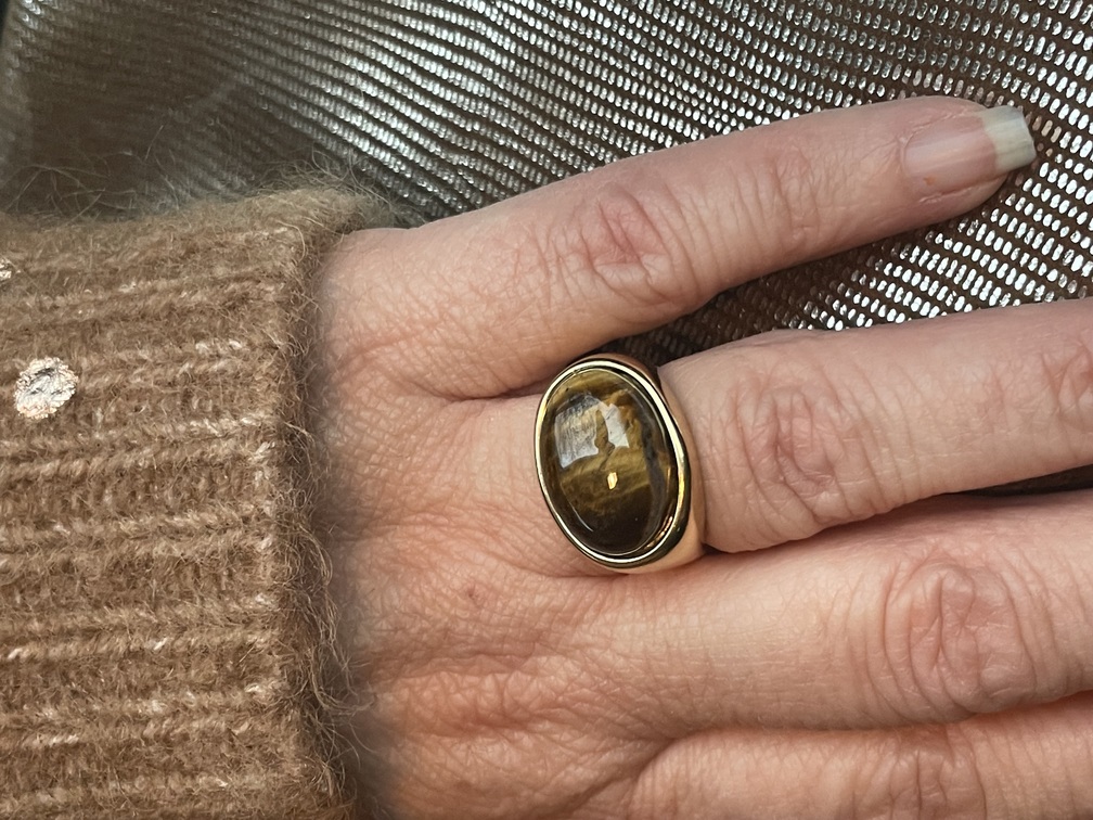 bague Rebecca marron doré t56