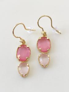 Boucles pierres Juliette rose doré