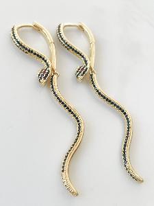 boucles serpent noir doré