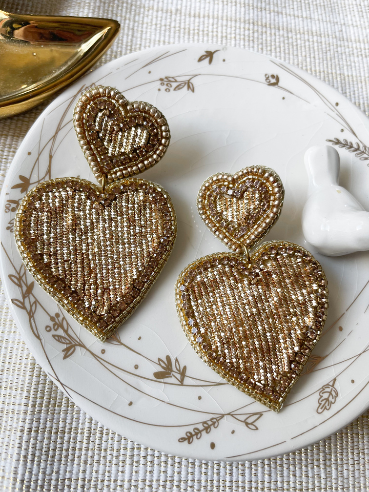 Boucles double Coeur doré de Mandalita