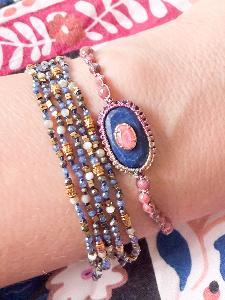 bracelet Jasmine bleu doré