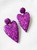 boucles  coeur paillettes violet
