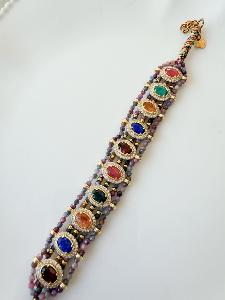 Bracelet pierres Erica strass doré