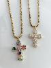 Collier croix multi doré