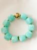Bracelet perles vert clair doré