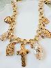 Collier breloques cristal doré 