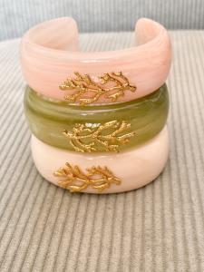 Bracelet corail rose doré