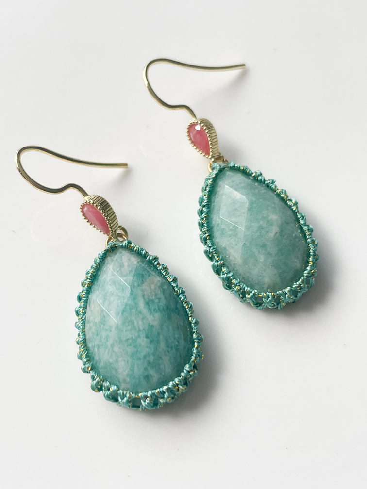 boucles Béa turquoise doré