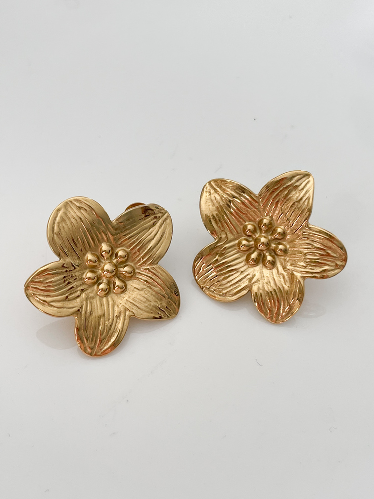 Boucles CLIP Flora doré
