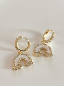 Boucles Arc en ciel blanc doré