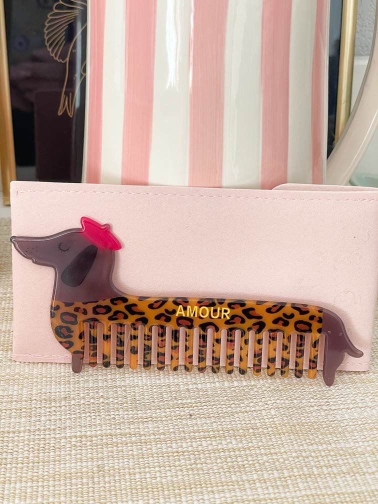 Peigne teckel Amour léopard
