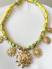 collier soleil fluo jaune doré