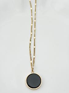 Collier cercle noir doré