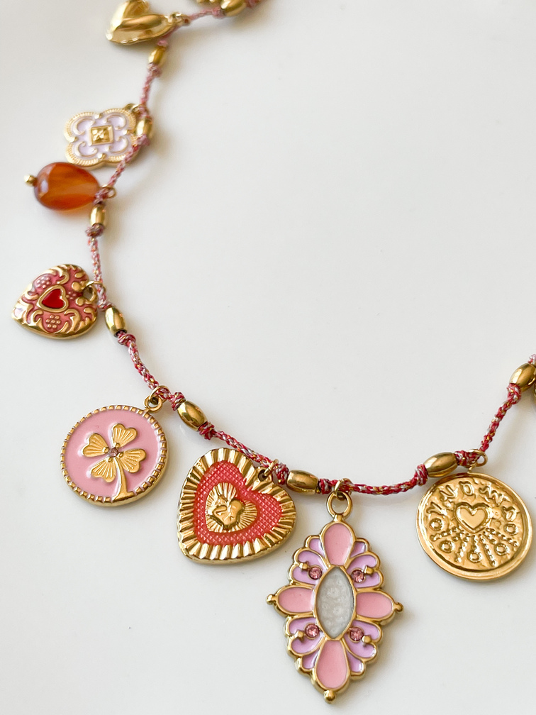 Collier Rose multi doré