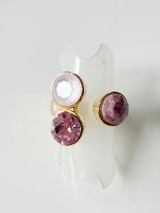 Bague cristal trio rose doré