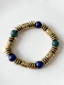 Bracelet Iris bleu doré