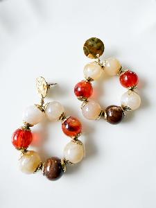 boucles Amel beige doré