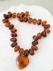Collier Tissa coeur marron doré