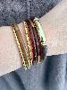 Bracelet 5 rangs marron doré