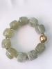 Bracelet perles vert doré