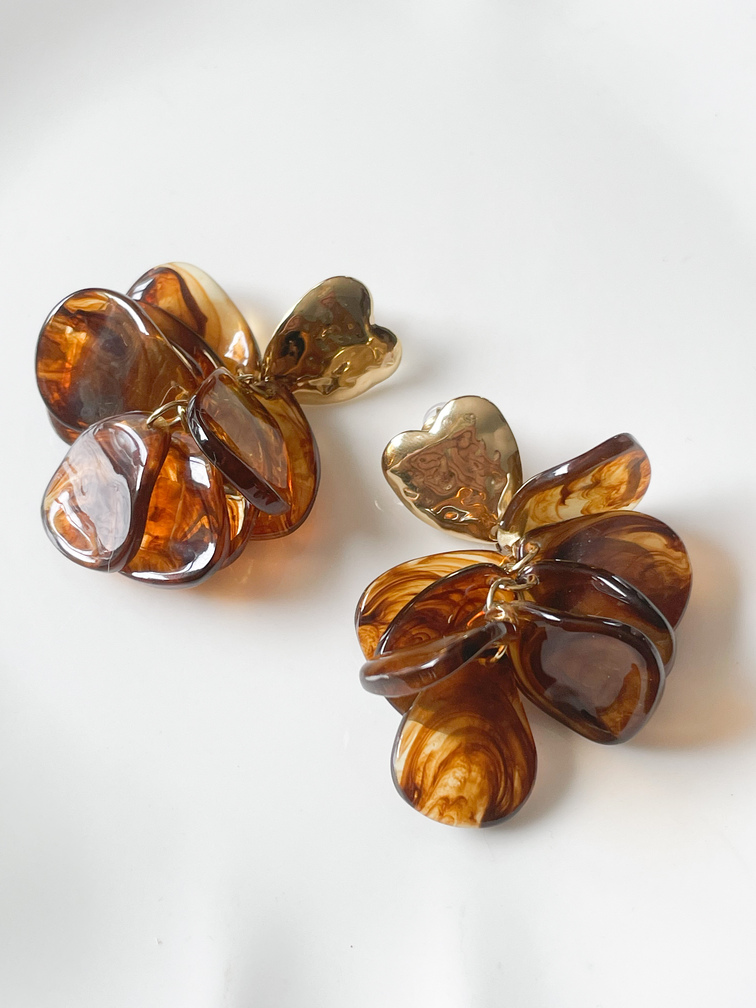 Boucles Cléo marron doré