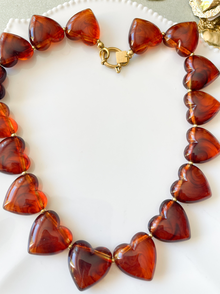 Collier Billie marron doré