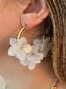 Boucles créoles fleurs vert doré
