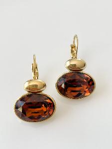 Boucles Cristal marron doré